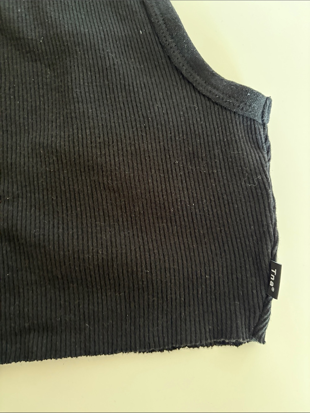 TNA Black Ribbed Cropped Tank - Picture 3 of 4